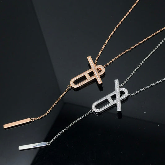 [AURORA]HM NECKLACE PLATINUM ROSE GOLD DIAMOND
