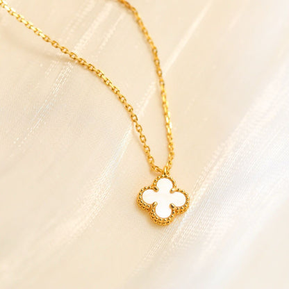 [Aurora]CLOVER MINI 9.5MM WHITE MOTHER-OF-PEARL NECKLACE