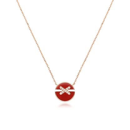 [AURORA]JEUX DE ROSÉGOLD-DIAMANT-HALSKETTE