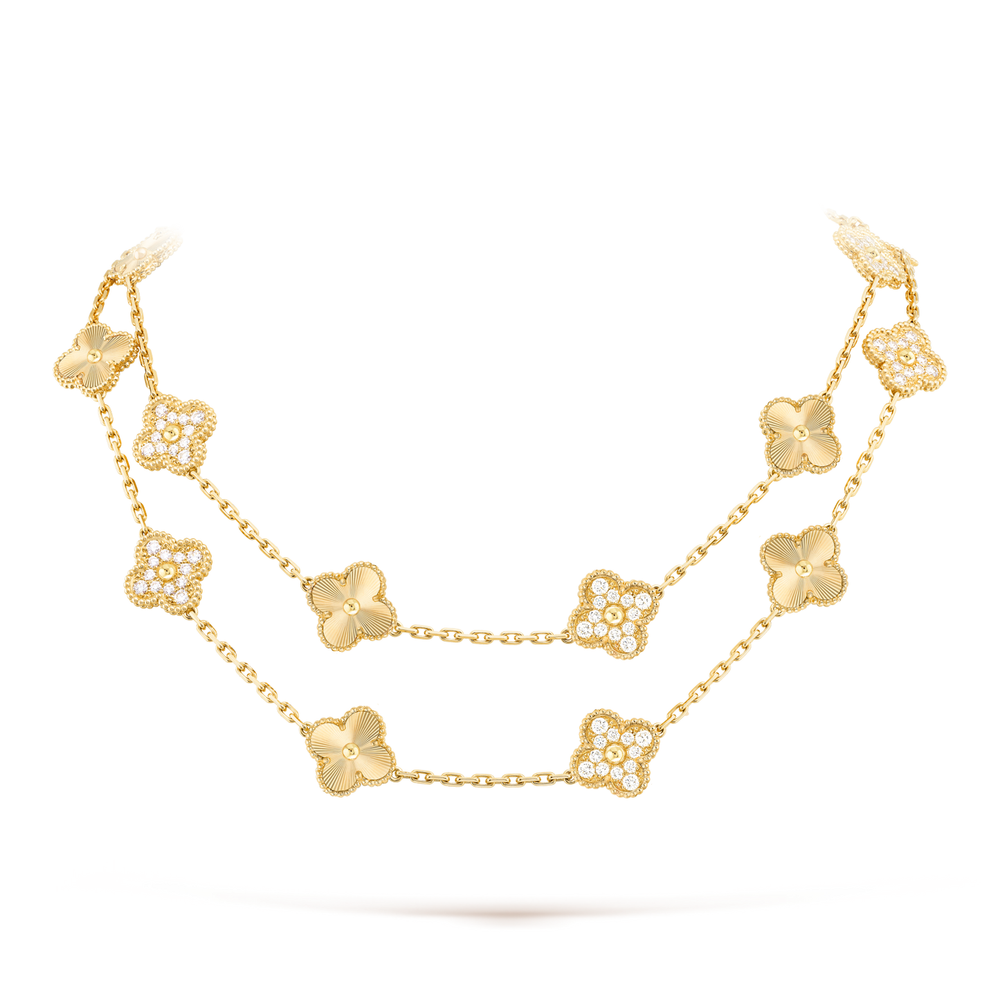 [AURORA]CLOVER 20 MOTIFS LASER DIAMOND NECKLACE