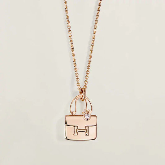 [Aurora]AMULETTE PEDANT ROSE GOLD NECKLACE