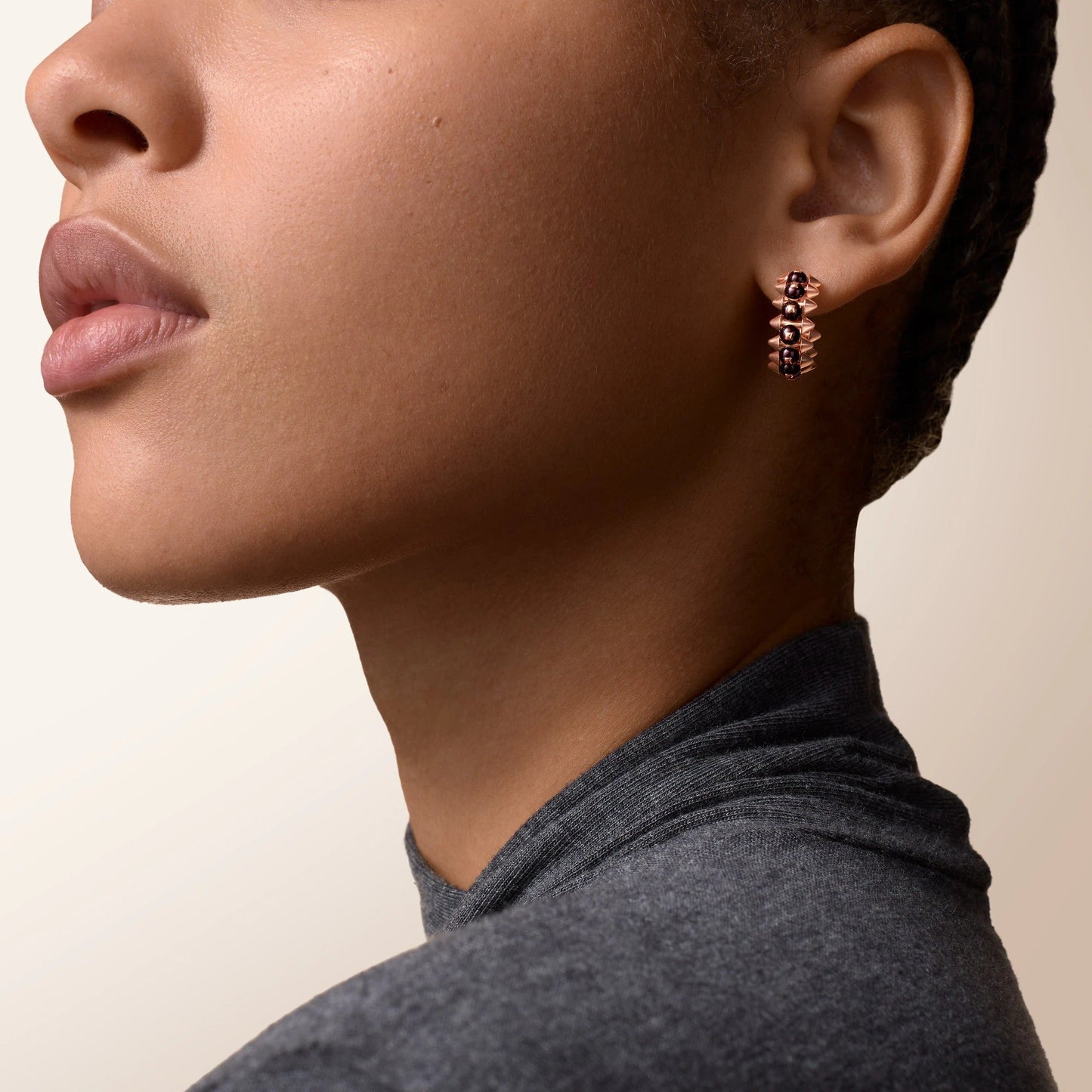 [AURORA]CLASH 7.9MM AGATE CHALCEDONY EARRINGS