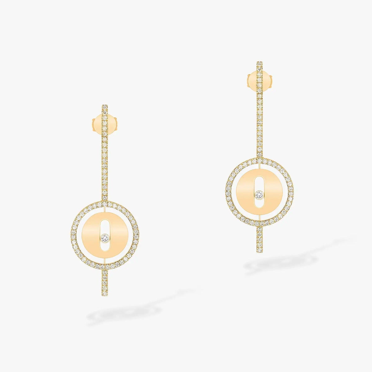 [AURORA]LUCKY MOVE ARROW PINK GOLD DIAMOND EARRINGS