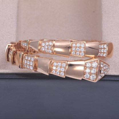 [AURORA]SERPENTI WIDE BRACELET PINK GOLD DIAMOND