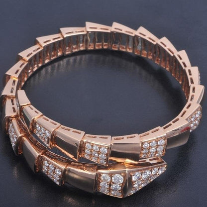 [AURORA]SERPENTI WIDE BRACELET PINK GOLD DIAMOND