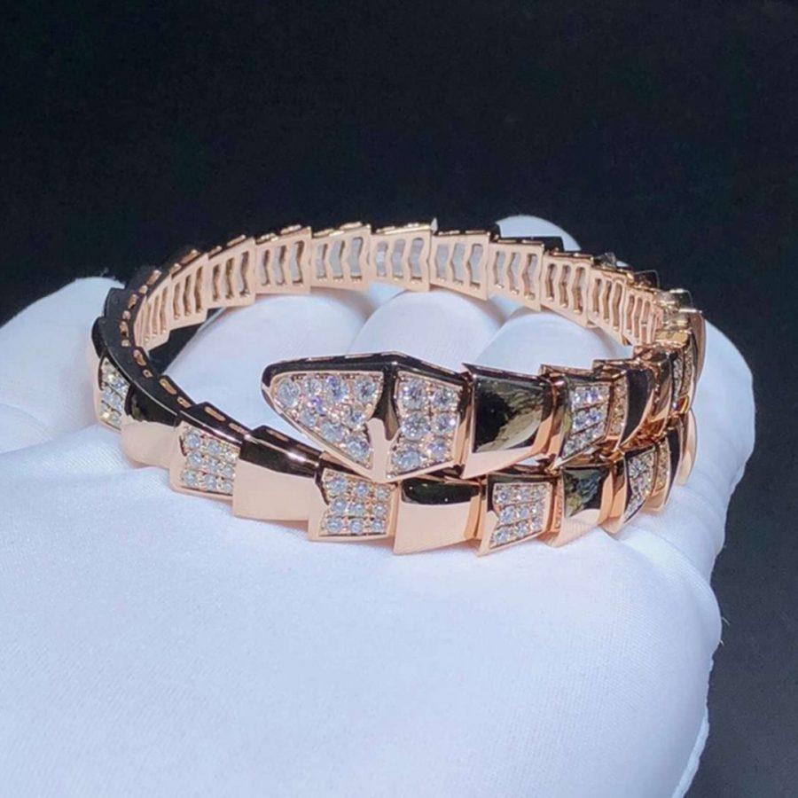 [Aurora]SERPENTI WIDE BRACELET PINK GOLD DIAMOND