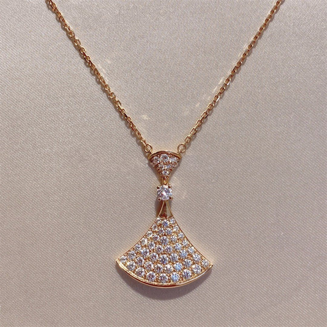 [Aurora]DREAM NECKLACE PINK GOLD FULL DIAMOND