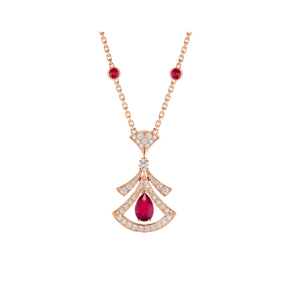 [Aurora]DREAM NECKLACE CARNELIAN DIAMOND PINK GOLD