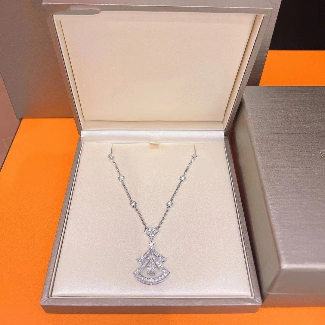 [Aurora]DREAM NECKLACE WHITE DIAMOND SILVER
