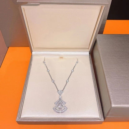[Aurora]DREAM NECKLACE WHITE DIAMOND SILVER
