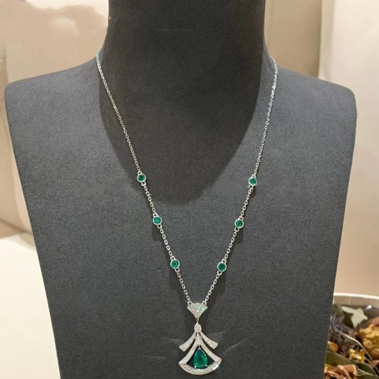 [AURORA]DREAM HALSKETTE MALACHIT DIAMANT SILBER