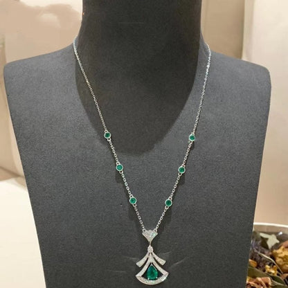 [AURORA]DREAM HALSKETTE MALACHIT DIAMANT SILBER