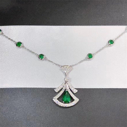 [AURORA]DREAM HALSKETTE MALACHIT DIAMANT SILBER