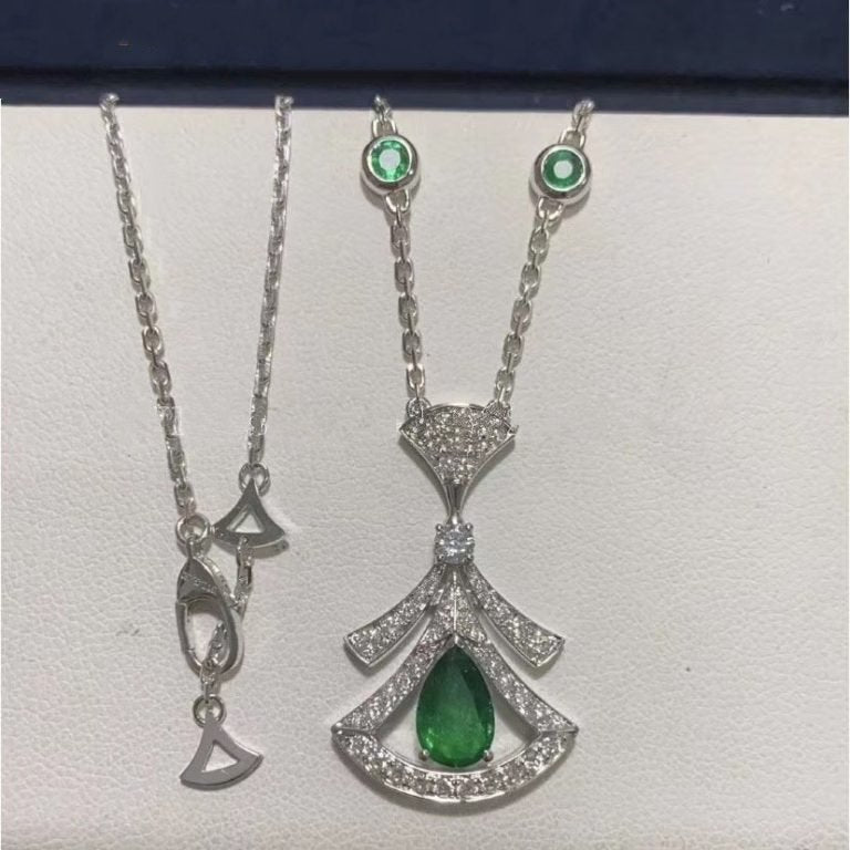[AURORA]DREAM HALSKETTE MALACHIT DIAMANT SILBER