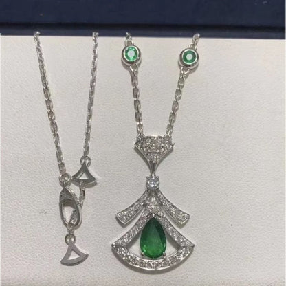 [AURORA]DREAM HALSKETTE MALACHIT DIAMANT SILBER