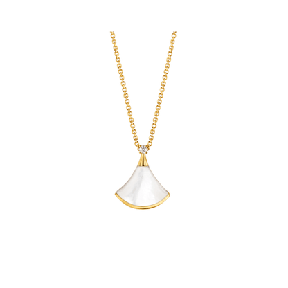 [Aurora]DREAM NECKLACE WHITE MOP GOLD 1 DIAMOND