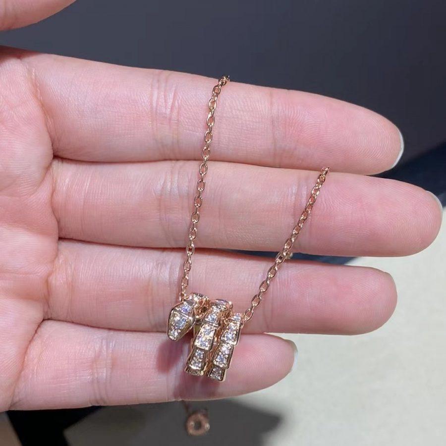 [AURORA]SERPENTI ROTGOLD HALSKETTE DOPPELRING DIAMANT