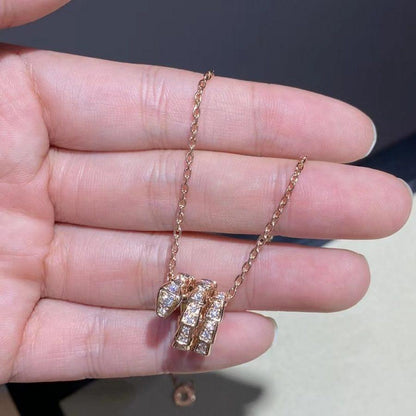 [AURORA]SERPENTI ROTGOLD HALSKETTE DOPPELRING DIAMANT