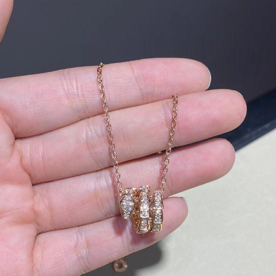[AURORA]SERPENTI ROTGOLD HALSKETTE DOPPELRING DIAMANT