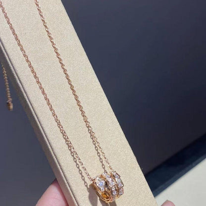 [AURORA]SERPENTI ROTGOLD HALSKETTE DOPPELRING DIAMANT