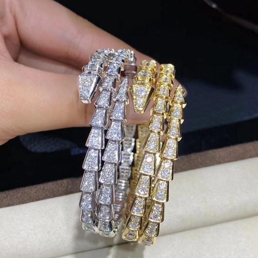 [Aurora]SERPENTI BRACELET GOLD DIAMOND DOUBLE ROW