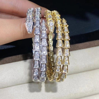 [AURORA]SERPENTI BRACELET GOLD DIAMOND DOUBLE ROW