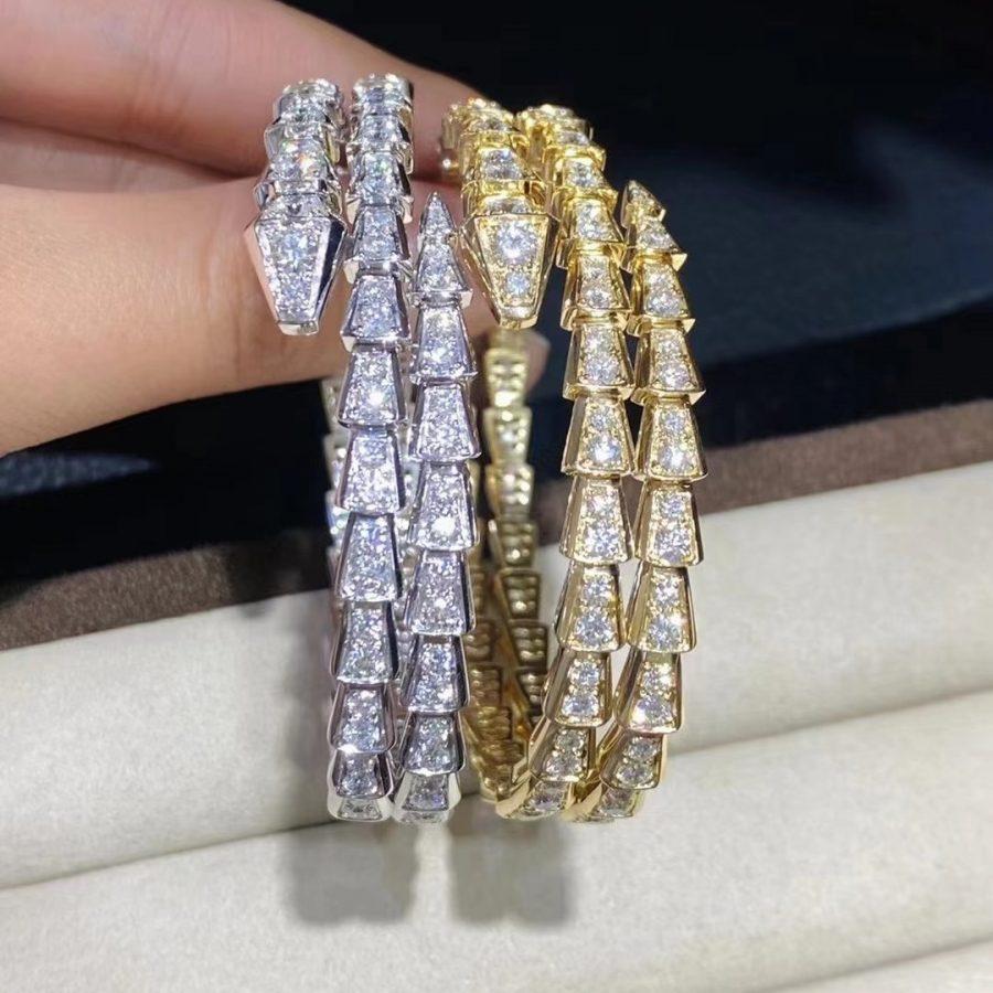 [Aurora]SERPENTI BRACELET GOLD DIAMOND DOUBLE ROW
