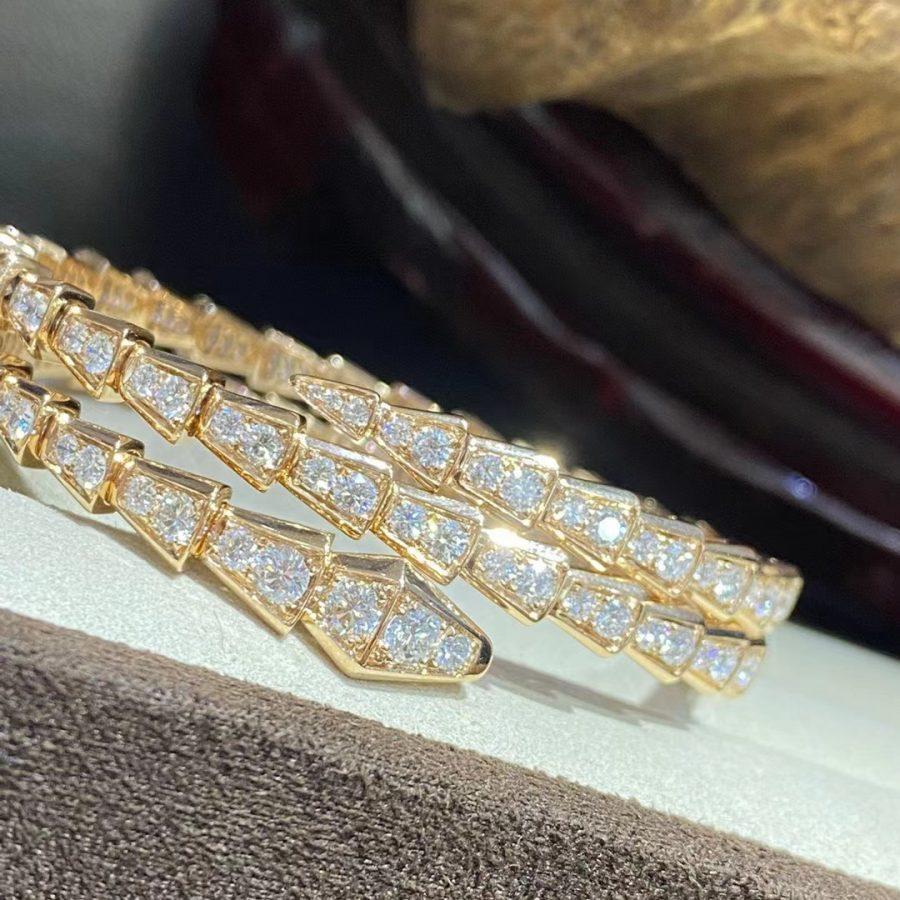 [AURORA]SERPENTI BRACELET GOLD DIAMOND DOUBLE ROW
