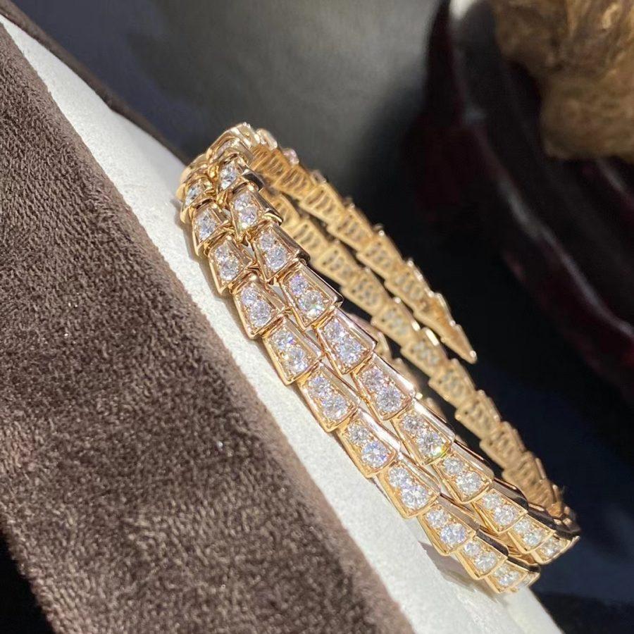 [AURORA]SERPENTI BRACELET GOLD DIAMOND DOUBLE ROW
