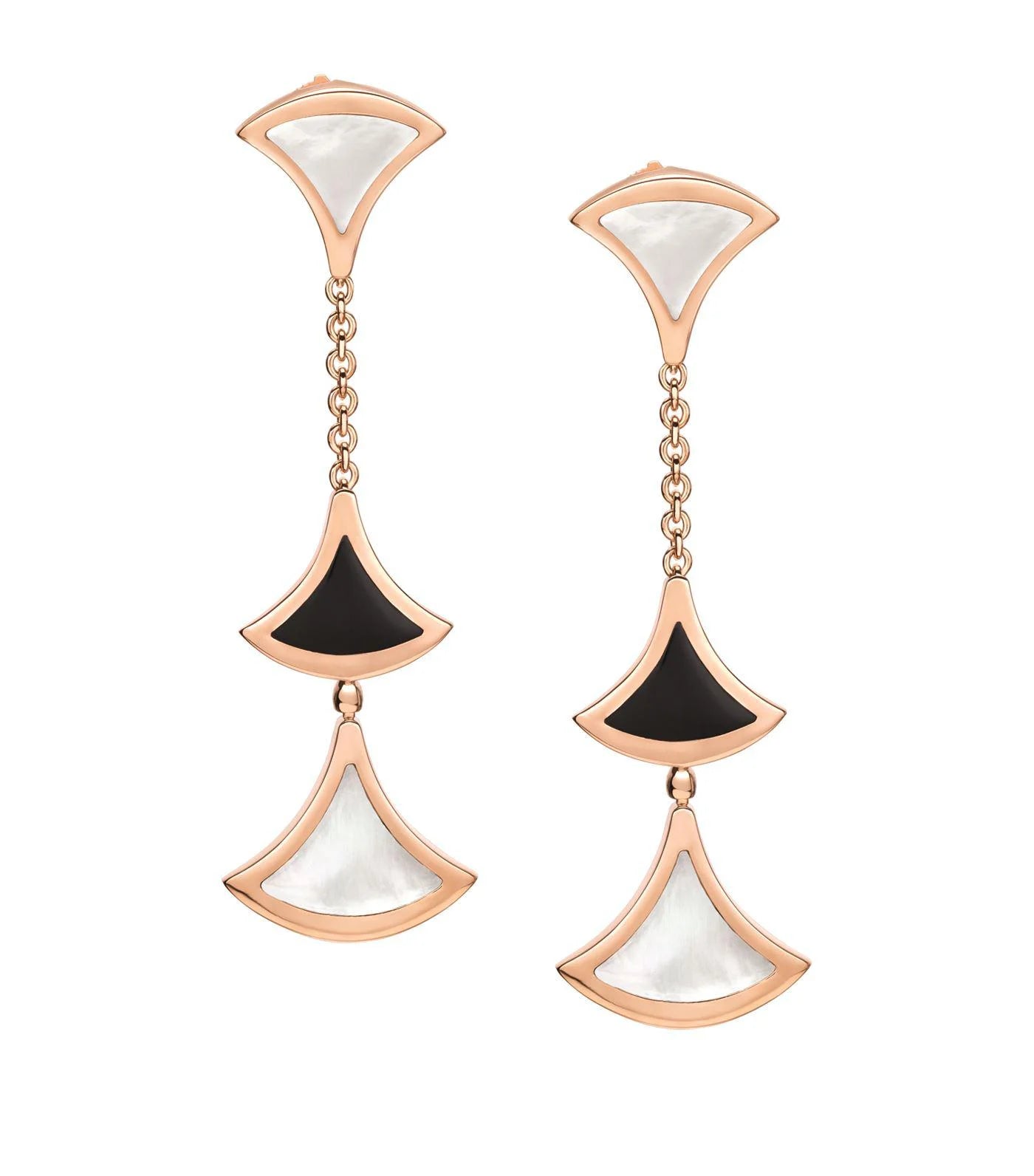 [AURORA]DREAM OHRRINGE 3 MOTIVE ONYX MOP ROSA GOLD
