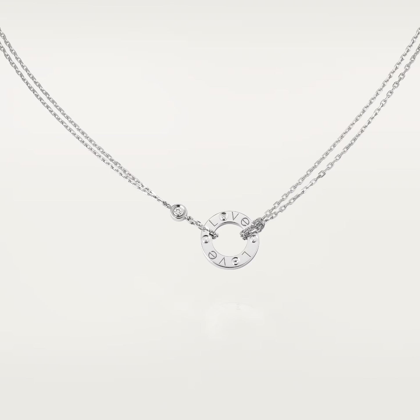 [AURORA]LOVE NECKLACE 16MM 2 DIAMONDS