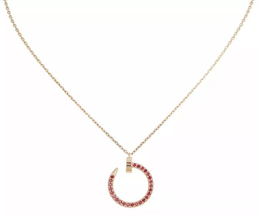 [AURORA]JUSTE-HALSKETTE, GOLD, ROTE DIAMANTEN
