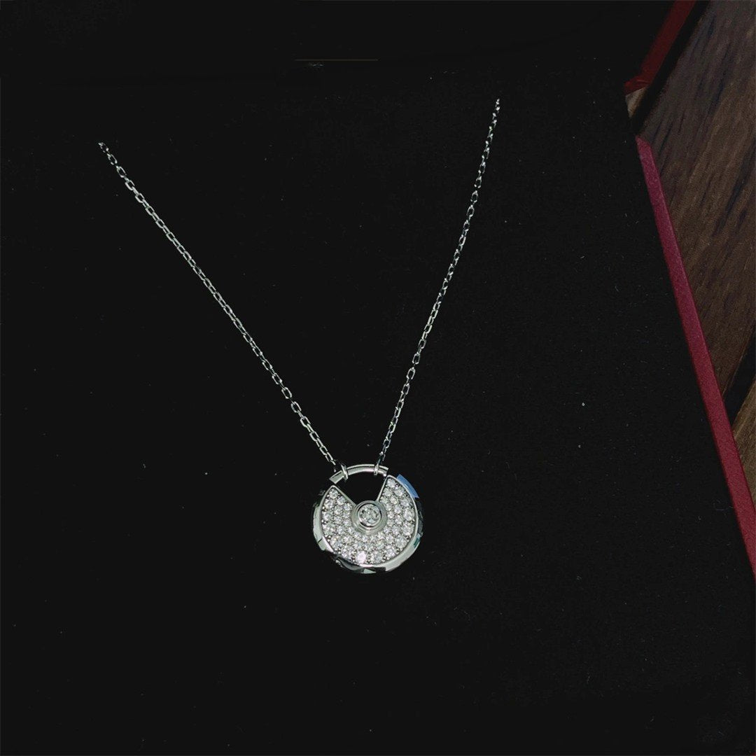 [Aurora]AMULETTE SILVER FULL DIAMOND NECKLACE