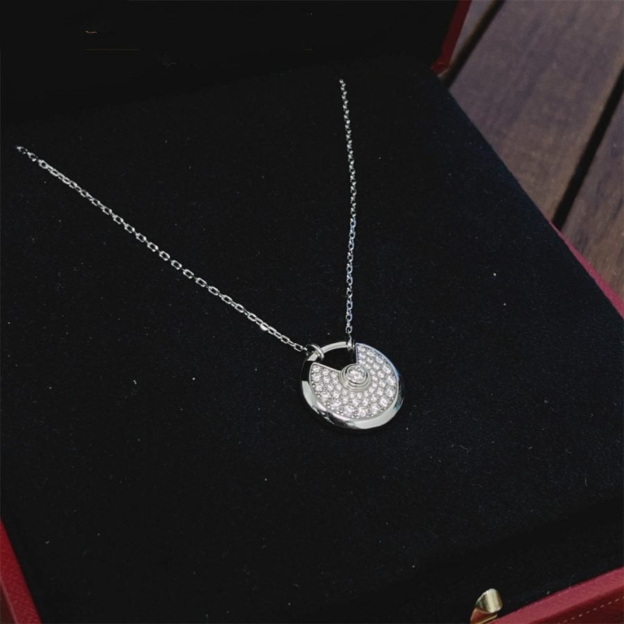 [Aurora]AMULETTE SILVER FULL DIAMOND NECKLACE