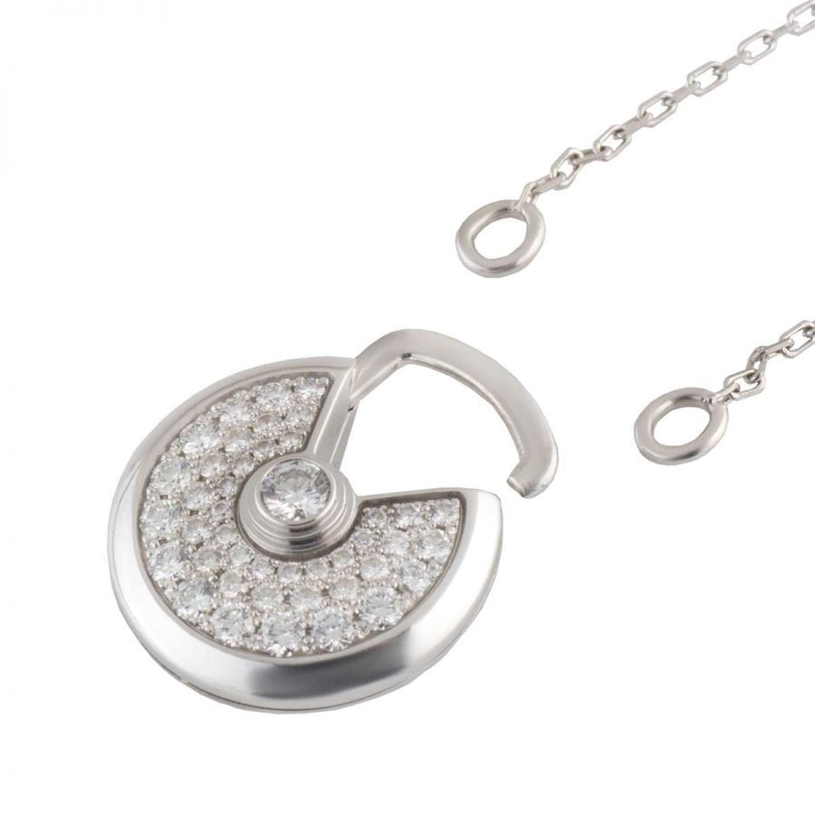 [AURORA]AMULETTE SILBER VOLLBESATZ DIAMANTEN HALSKETTE