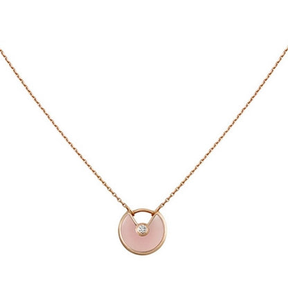 [Aurora]AMULETTE ROSE GOLD PINK MOP NECKLACE
