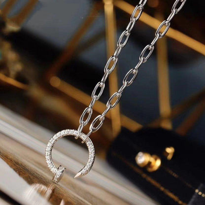 [AURORA]JUSTE NECKLACE FULL DIAMONDS