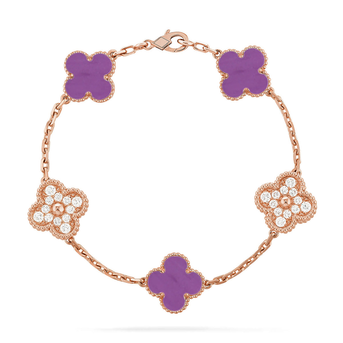 [AURORA] CLOVER 5 MOTIF VIOLET BRACELET COLLECTION