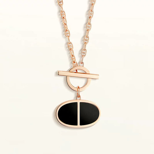 [AURORA]CHAINE VERSO BLACK CERAMIC NECKLACE
