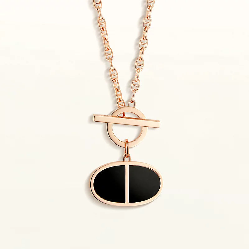 [Aurora]CHAINE VERSO BLACK CERAMIC NECKLACE