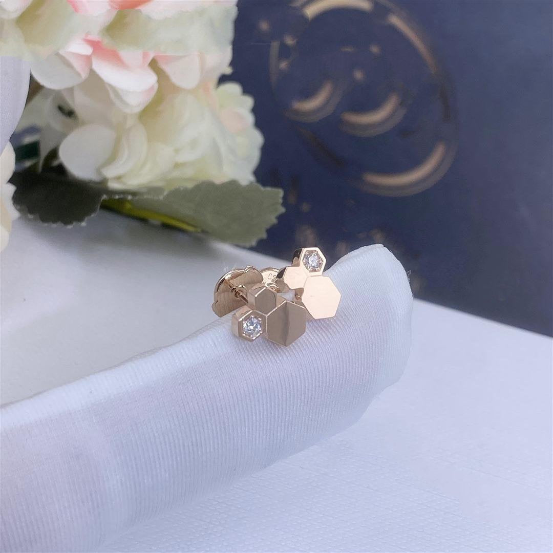 [Aurora]BEE LOVE PINK GOLD DIAMOND EARRINGS