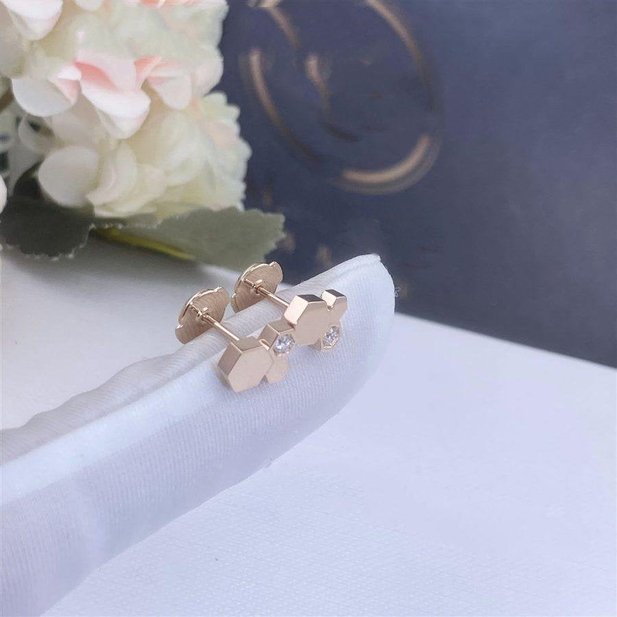 [Aurora]BEE LOVE PINK GOLD DIAMOND EARRINGS