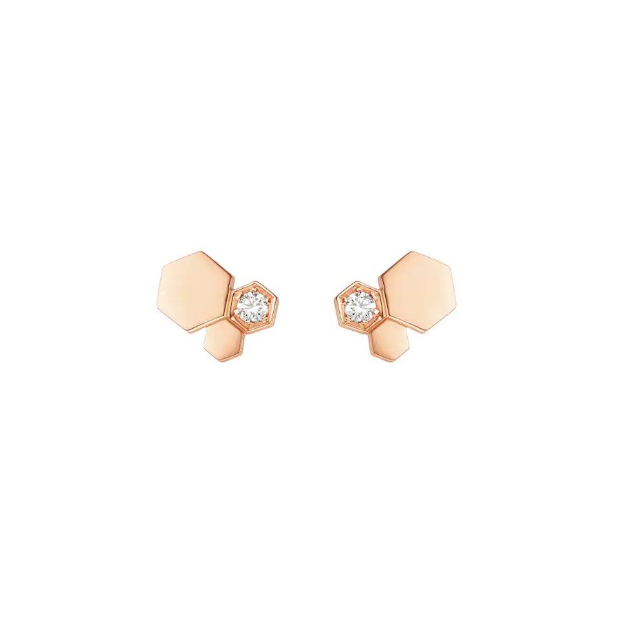 [Aurora]BEE LOVE PINK GOLD DIAMOND EARRINGS