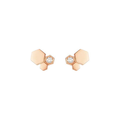 [Aurora]BEE LOVE PINK GOLD DIAMOND EARRINGS