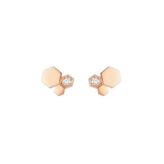 [Aurora]BEE LOVE PINK GOLD DIAMOND EARRINGS