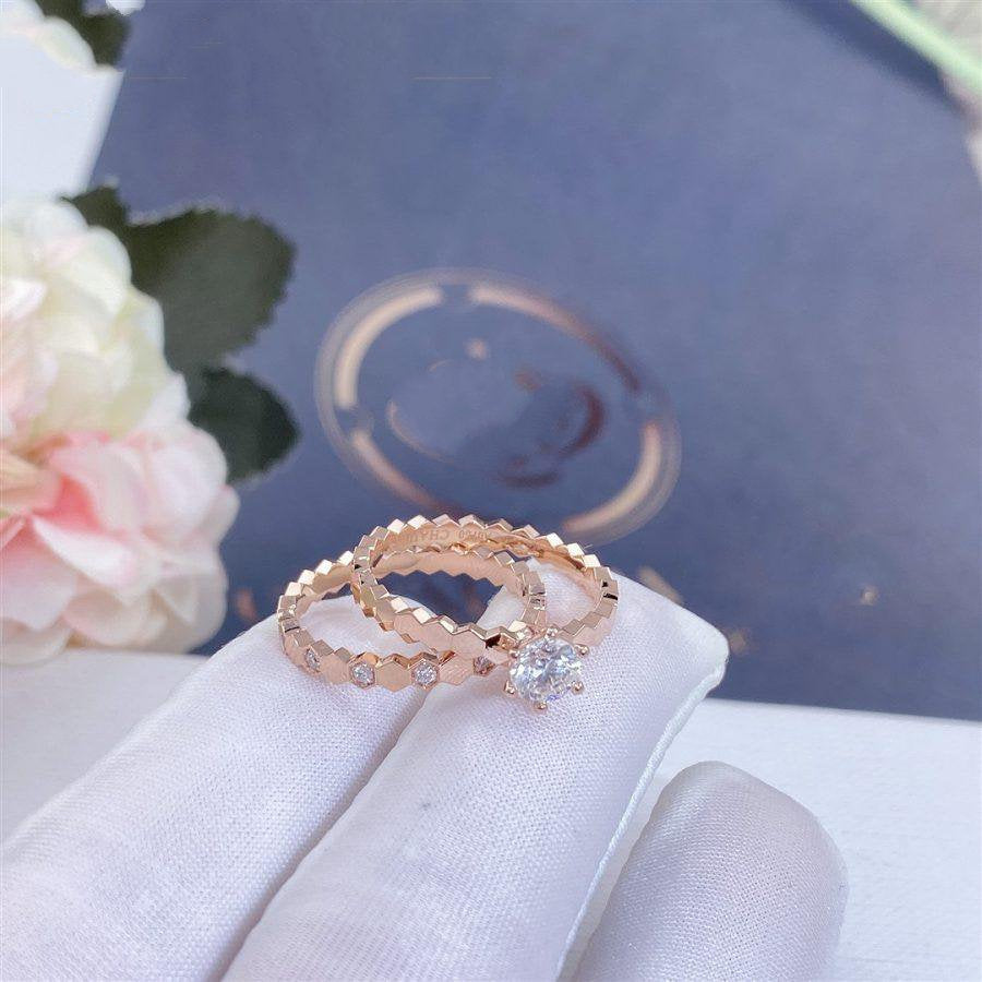 [Aurora]BEE LOVE RING PINK GOLD 1 DIAMOND