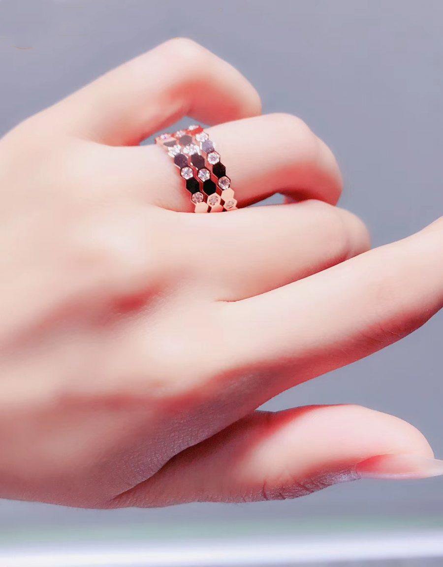 [Aurora]BEE LOVE RING PINK GOLD DIAMOND