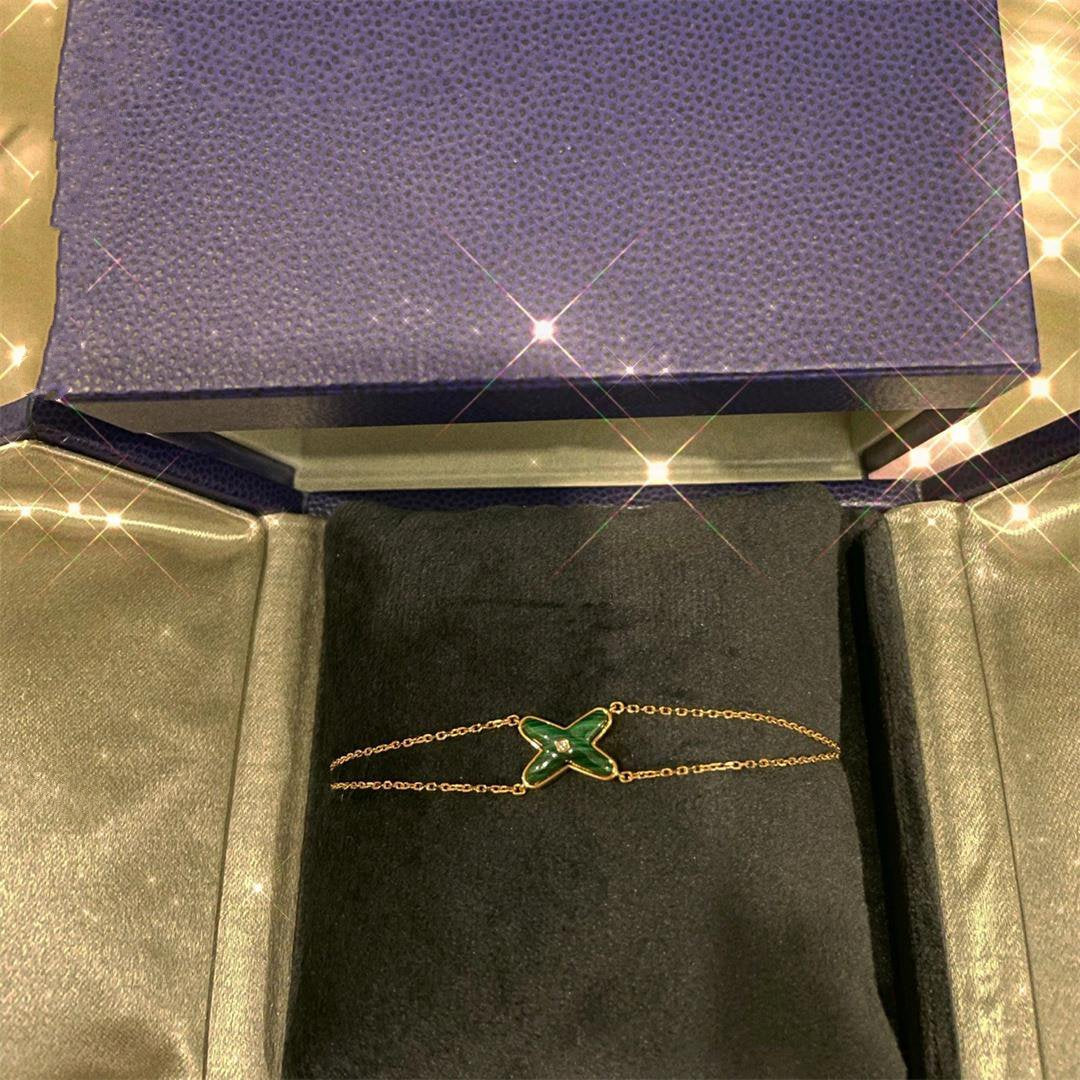 [Aurora]JEUX BRACELET MALACHITE PINK GOLD 1 DIAMOND