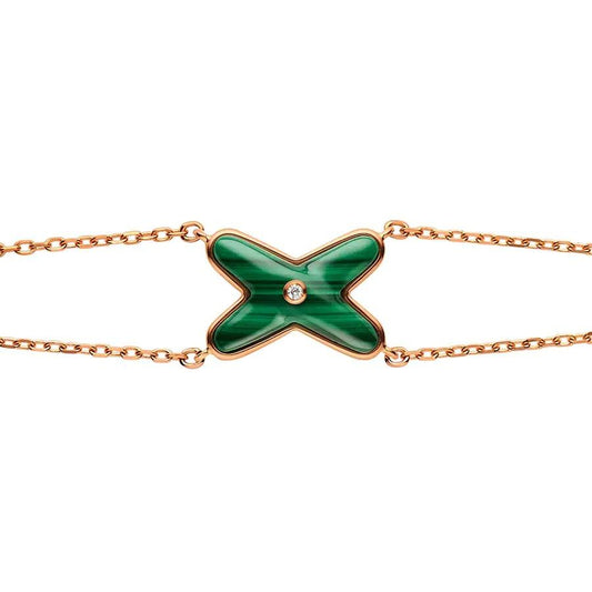 [Aurora]JEUX BRACELET MALACHITE PINK GOLD 1 DIAMOND