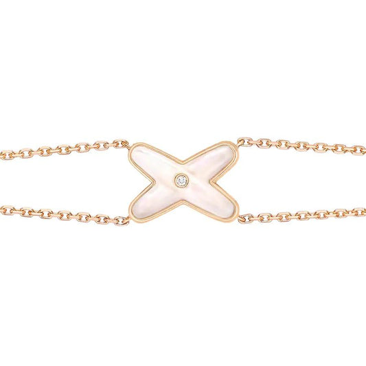 [Aurora]JEUX BRACELET WHITE MOP PINK GOLD 1 DIAMOND